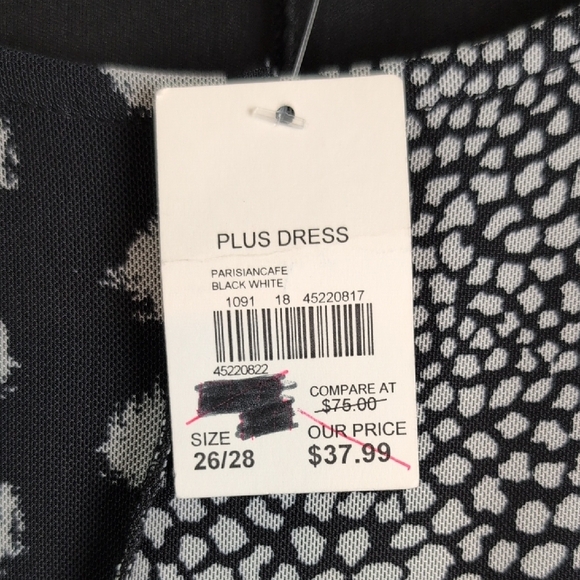 Cato Black and White‎ Asymmetrical Sheath Dress - Picture 4 of 5